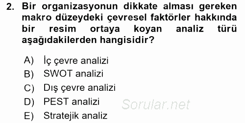 Sosyal Hizmet Yönetimi 2016 - 2017 Ara Sınavı 2.Soru