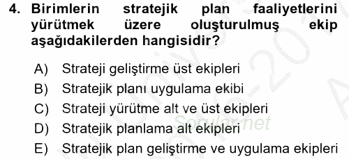 Sosyal Hizmet Yönetimi 2016 - 2017 Ara Sınavı 4.Soru