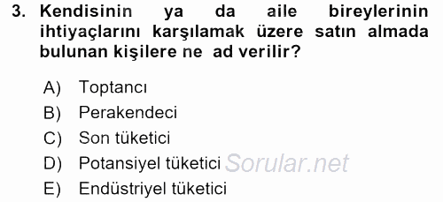 İşletme İlkeleri 2017 - 2018 Ara Sınavı 3.Soru