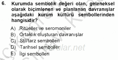 Kurumsal İletişim 2013 - 2014 Tek Ders Sınavı 6.Soru