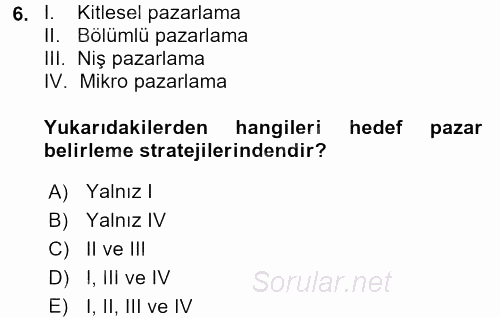 İşletme Fonksiyonları 2017 - 2018 Ara Sınavı 6.Soru