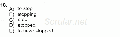 Pedagojik Gramer 1 2012 - 2013 Ara Sınavı 18.Soru