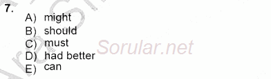 Pedagojik Gramer 1 2012 - 2013 Ara Sınavı 7.Soru