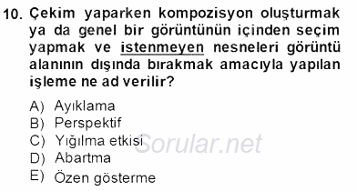 Optik Bakış 2014 - 2015 Dönem Sonu Sınavı 10.Soru