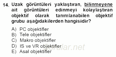 Optik Bakış 2014 - 2015 Dönem Sonu Sınavı 14.Soru
