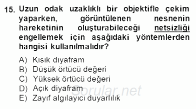 Optik Bakış 2014 - 2015 Dönem Sonu Sınavı 15.Soru