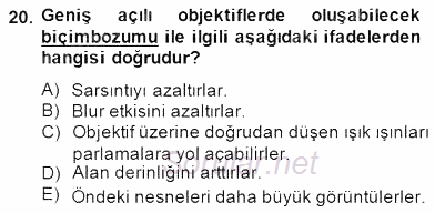 Optik Bakış 2014 - 2015 Dönem Sonu Sınavı 20.Soru