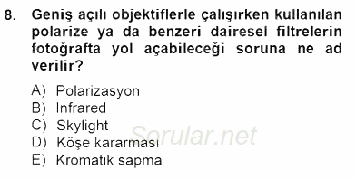 Optik Bakış 2014 - 2015 Dönem Sonu Sınavı 8.Soru