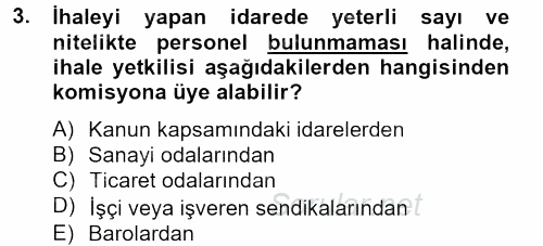 Yerel Yönetimler 2012 - 2013 Dönem Sonu Sınavı 3.Soru