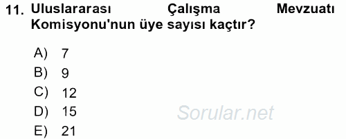 Uluslararası Sosyal Politika 2015 - 2016 Ara Sınavı 11.Soru