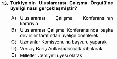 Uluslararası Sosyal Politika 2015 - 2016 Ara Sınavı 13.Soru