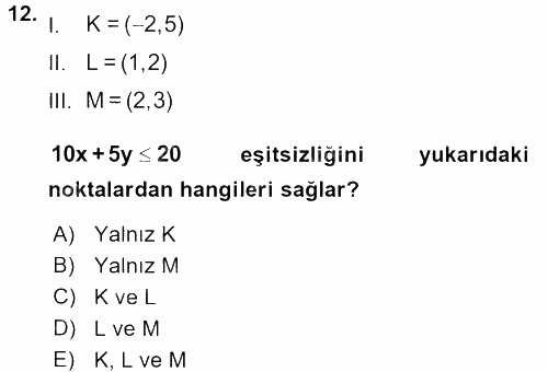 Matematik 2 2017 - 2018 Ara Sınavı 12.Soru