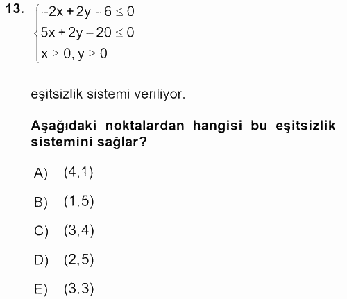 Matematik 2 2017 - 2018 Ara Sınavı 13.Soru