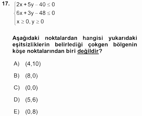 Matematik 2 2017 - 2018 Ara Sınavı 17.Soru