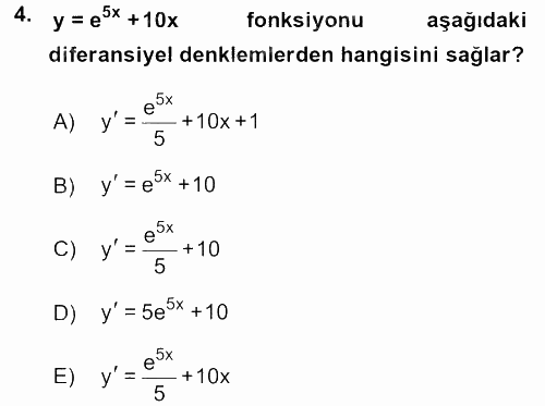 Matematik 2 2017 - 2018 Ara Sınavı 4.Soru