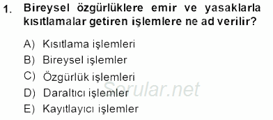 Özel Güvenlik Hukuku 1 2014 - 2015 Dönem Sonu Sınavı 1.Soru