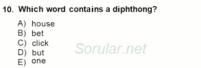 Dilbilim 1 2014 - 2015 Ara Sınavı 10.Soru