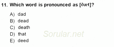 Dilbilim 1 2014 - 2015 Ara Sınavı 11.Soru