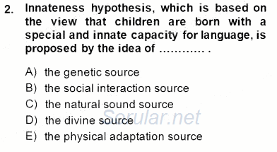 Dilbilim 1 2014 - 2015 Ara Sınavı 2.Soru