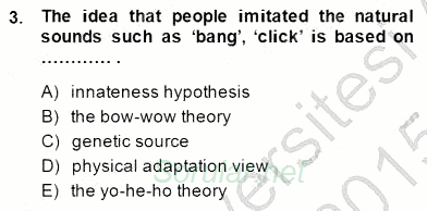 Dilbilim 1 2014 - 2015 Ara Sınavı 3.Soru