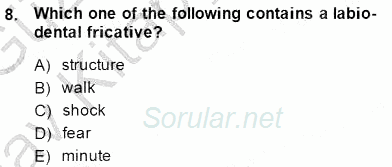 Dilbilim 1 2014 - 2015 Ara Sınavı 8.Soru