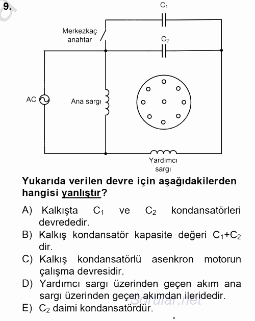 Elektromekanik Kumanda Sistemleri 2012 - 2013 Ara Sınavı 9.Soru