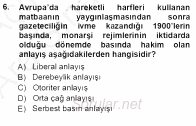 Haberciliğin Temel Kavramları 2012 - 2013 Ara Sınavı 6.Soru