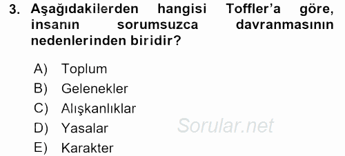 İşletmelerde Sosyal Sorumluluk Ve Etik 2015 - 2016 Tek Ders Sınavı 3.Soru