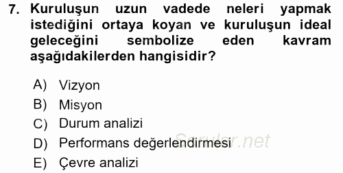 Kamu Mali Yönetimi 2016 - 2017 Dönem Sonu Sınavı 7.Soru