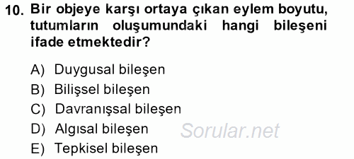 Tüketim Bilinci ve Bilinçli Tüketici 2014 - 2015 Ara Sınavı 10.Soru