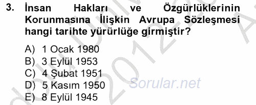 Uluslararası Sosyal Politika 2012 - 2013 Ara Sınavı 3.Soru