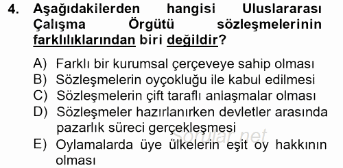 Uluslararası Sosyal Politika 2012 - 2013 Ara Sınavı 4.Soru