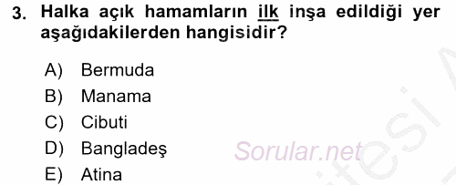 Termal ve Spa Hizmetleri 2016 - 2017 3 Ders Sınavı 3.Soru