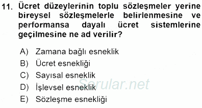 Çalışma İlişkileri Tarihi 2015 - 2016 Ara Sınavı 11.Soru