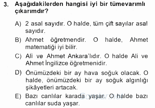 Sembolik Mantık 2014 - 2015 Ara Sınavı 3.Soru