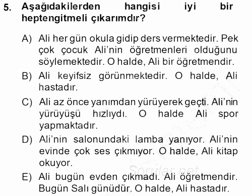 Sembolik Mantık 2014 - 2015 Ara Sınavı 5.Soru