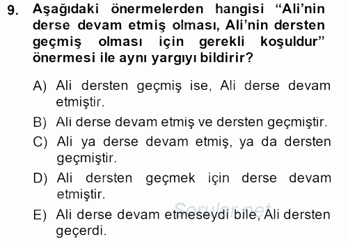 Sembolik Mantık 2014 - 2015 Ara Sınavı 9.Soru