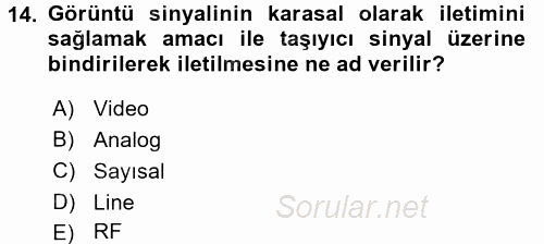 Kamera Tekniğine Giriş 2016 - 2017 Ara Sınavı 14.Soru