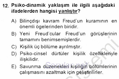 Çocuk Ruh Sağlığı 2014 - 2015 Ara Sınavı 12.Soru