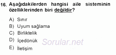 Çocuk Ruh Sağlığı 2014 - 2015 Ara Sınavı 16.Soru