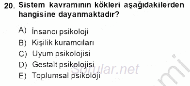 Çocuk Ruh Sağlığı 2014 - 2015 Ara Sınavı 20.Soru