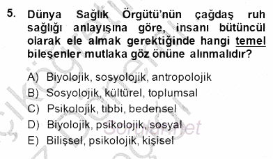 Çocuk Ruh Sağlığı 2014 - 2015 Ara Sınavı 5.Soru
