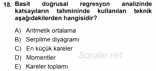 İstatistik 2013 - 2014 Dönem Sonu Sınavı 18.Soru