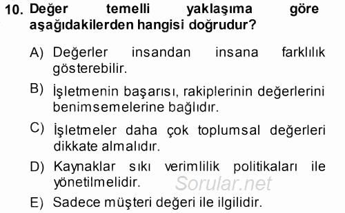 Hizmet Tasarımı 2013 - 2014 Dönem Sonu Sınavı 10.Soru