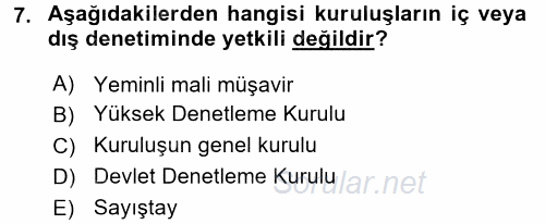 Toplu İş Hukuku 2017 - 2018 3 Ders Sınavı 7.Soru