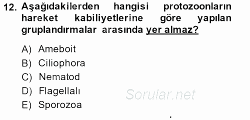 Gıda Güvenliğinin Temel Prensipleri 2013 - 2014 Dönem Sonu Sınavı 12.Soru