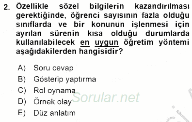 Okulöncesinde Öğretim Teknolojileri Ve Materyal Tasarımı 2015 - 2016 Dönem Sonu Sınavı 2.Soru