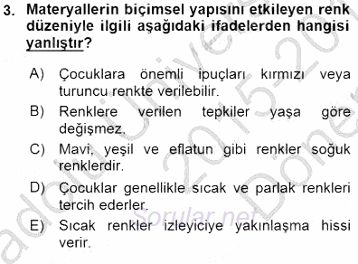 Okulöncesinde Öğretim Teknolojileri Ve Materyal Tasarımı 2015 - 2016 Dönem Sonu Sınavı 3.Soru