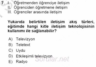 Okulöncesinde Öğretim Teknolojileri Ve Materyal Tasarımı 2015 - 2016 Dönem Sonu Sınavı 7.Soru