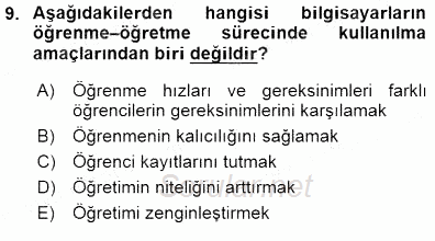 Okulöncesinde Öğretim Teknolojileri Ve Materyal Tasarımı 2015 - 2016 Dönem Sonu Sınavı 9.Soru